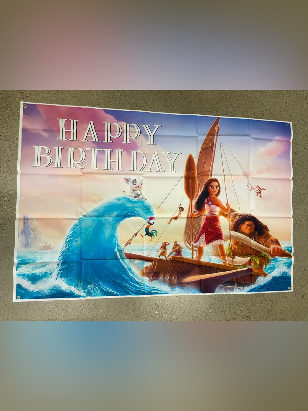 Happy Birthday Moana banner 5x3